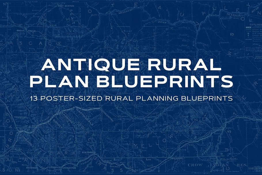 Antique Rural Plan Blueprints in Textures - product preview 8