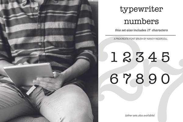 Procreate Typewriter Font numbers