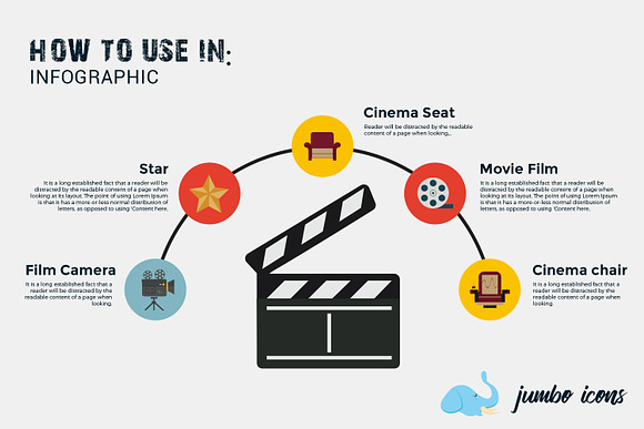 Flat Icons- Cinema Set in Graphics - product preview 3