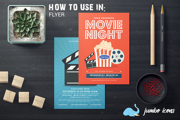 Flat Icons- Cinema Set in Graphics - product preview 6