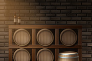Wooden barrels for wine