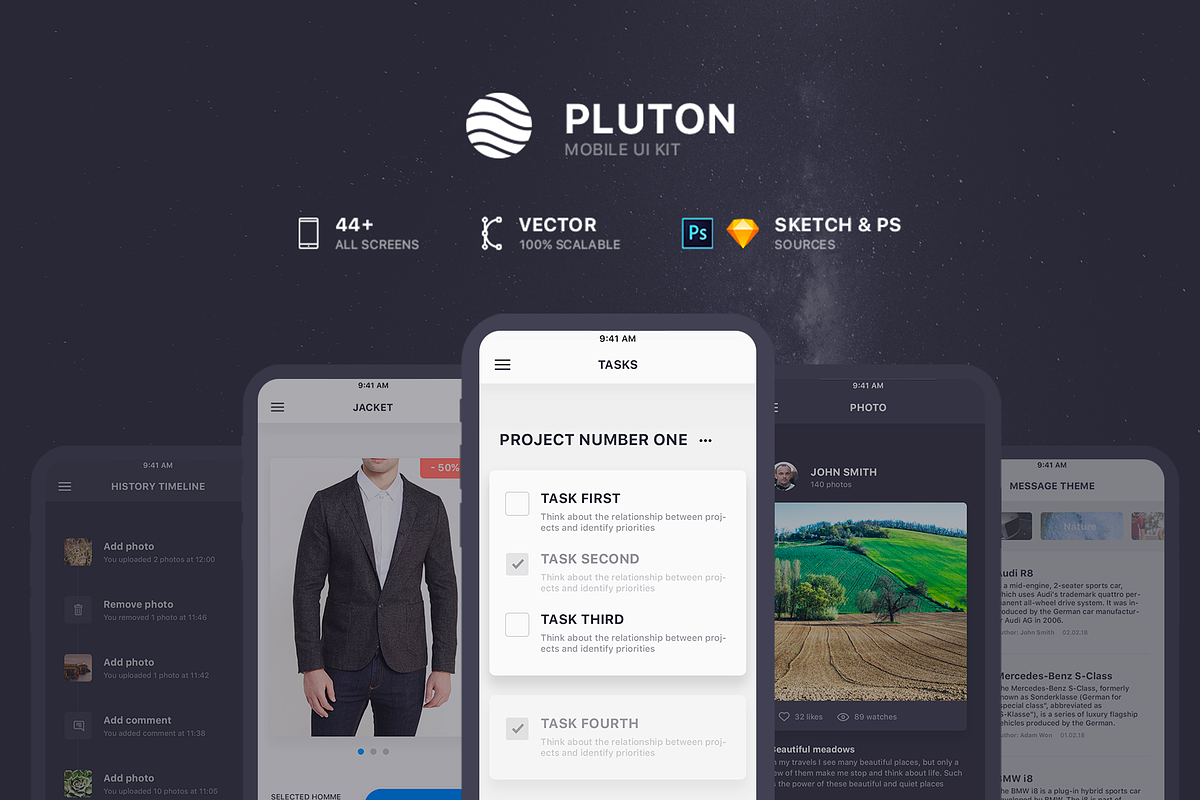 Pluton. Mobile UI Kit in UI Kits and Libraries - product preview 8