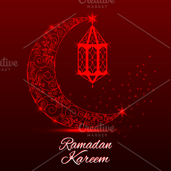 Ramadan kareem lantern and crescent in Illustrations - product preview 2