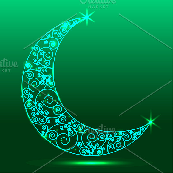 Ramadan kareem lantern and crescent in Illustrations - product preview 4