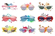 Trendy watercolor sunglasses