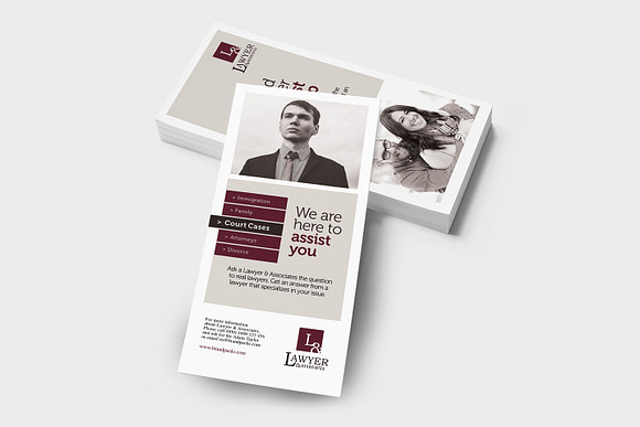 Law Firm DL Card Template in Card Templates - product preview 2