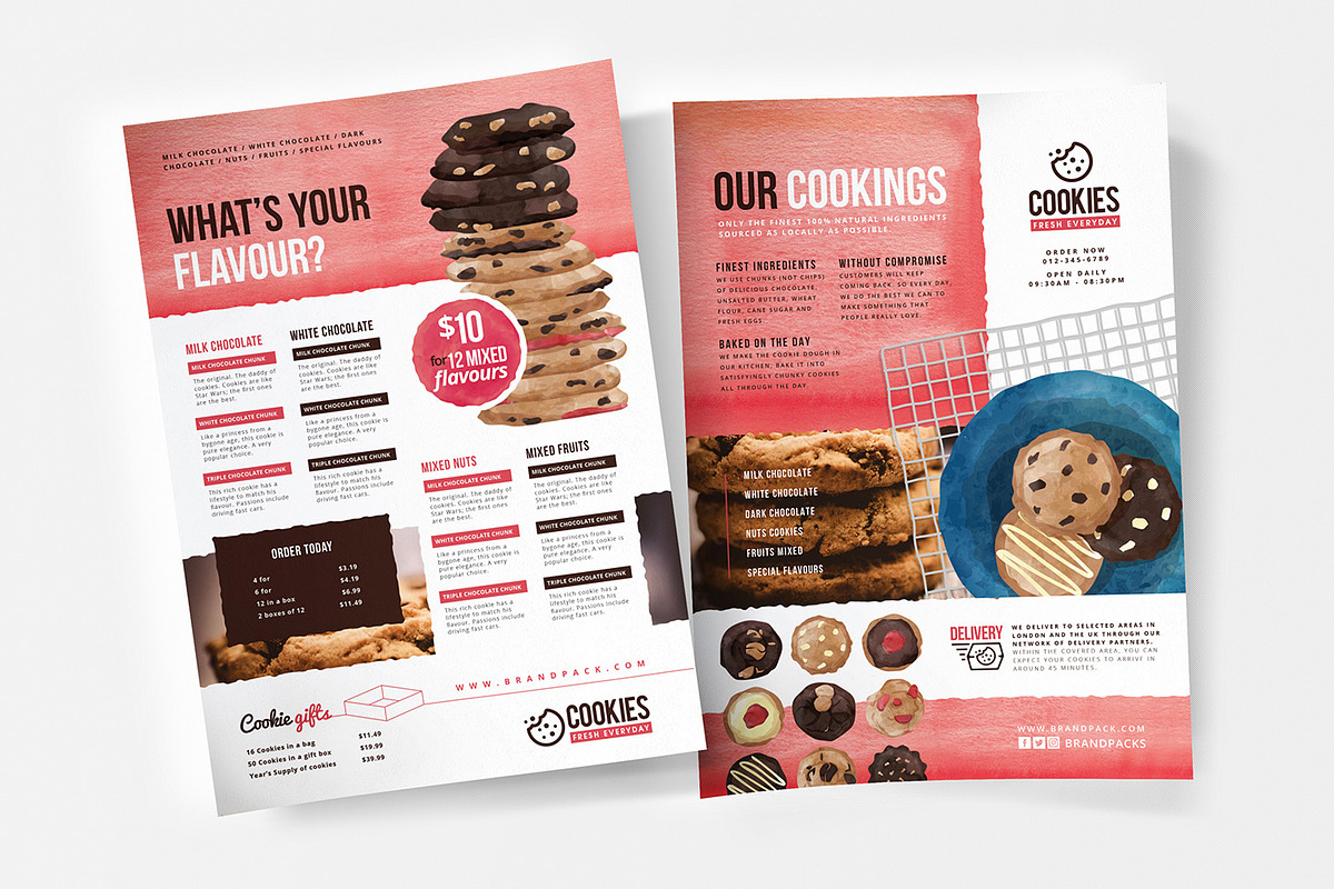 Cookie Shop Menu Template in Flyer Templates - product preview 8