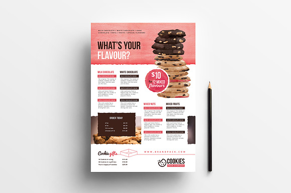 Cookie Shop Menu Template in Flyer Templates - product preview 1