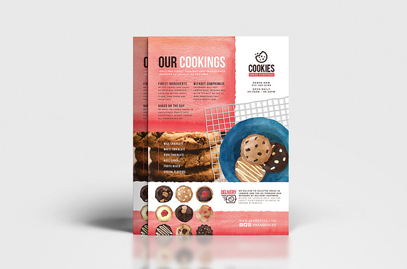 Cookie Shop Menu Template in Flyer Templates - product preview 2