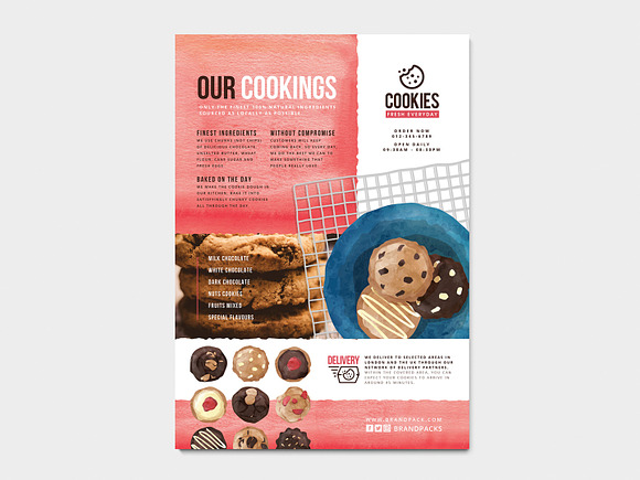 Cookie Shop Menu Template in Flyer Templates - product preview 4