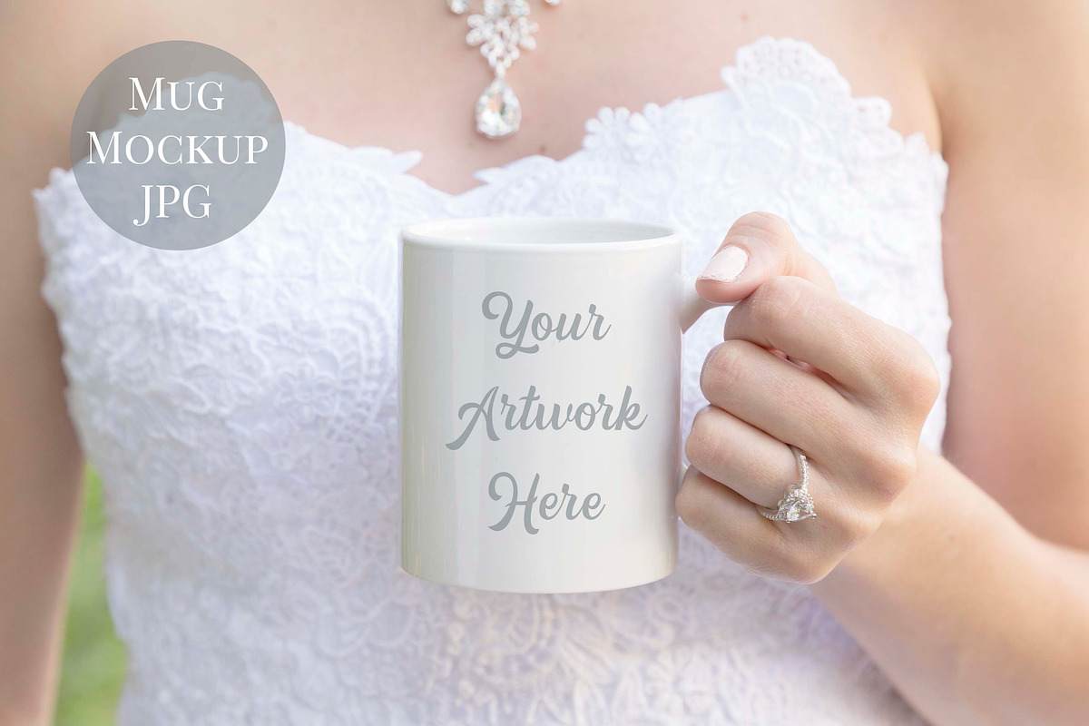 Bride holding mug mockup in Product Mockups - product preview 8