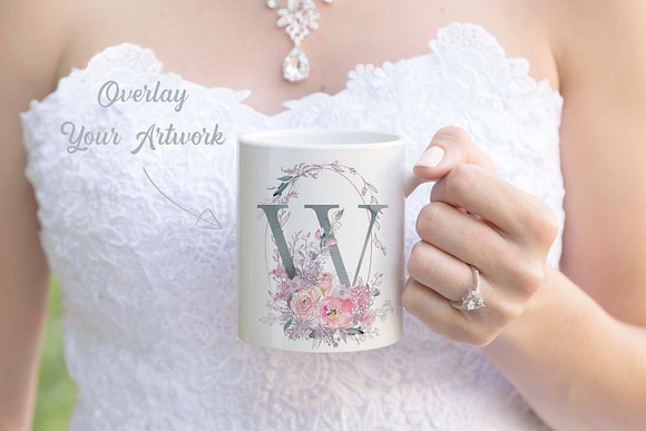 Bride holding mug mockup in Product Mockups - product preview 1