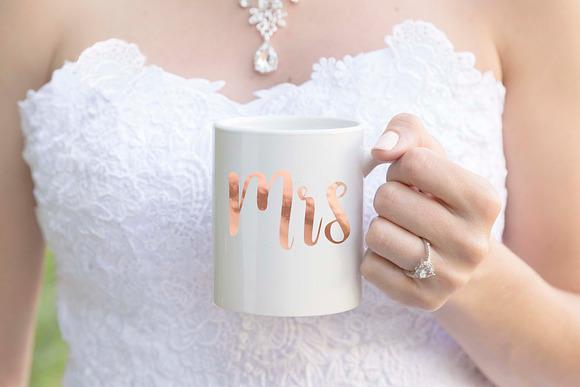Bride holding mug mockup in Product Mockups - product preview 2