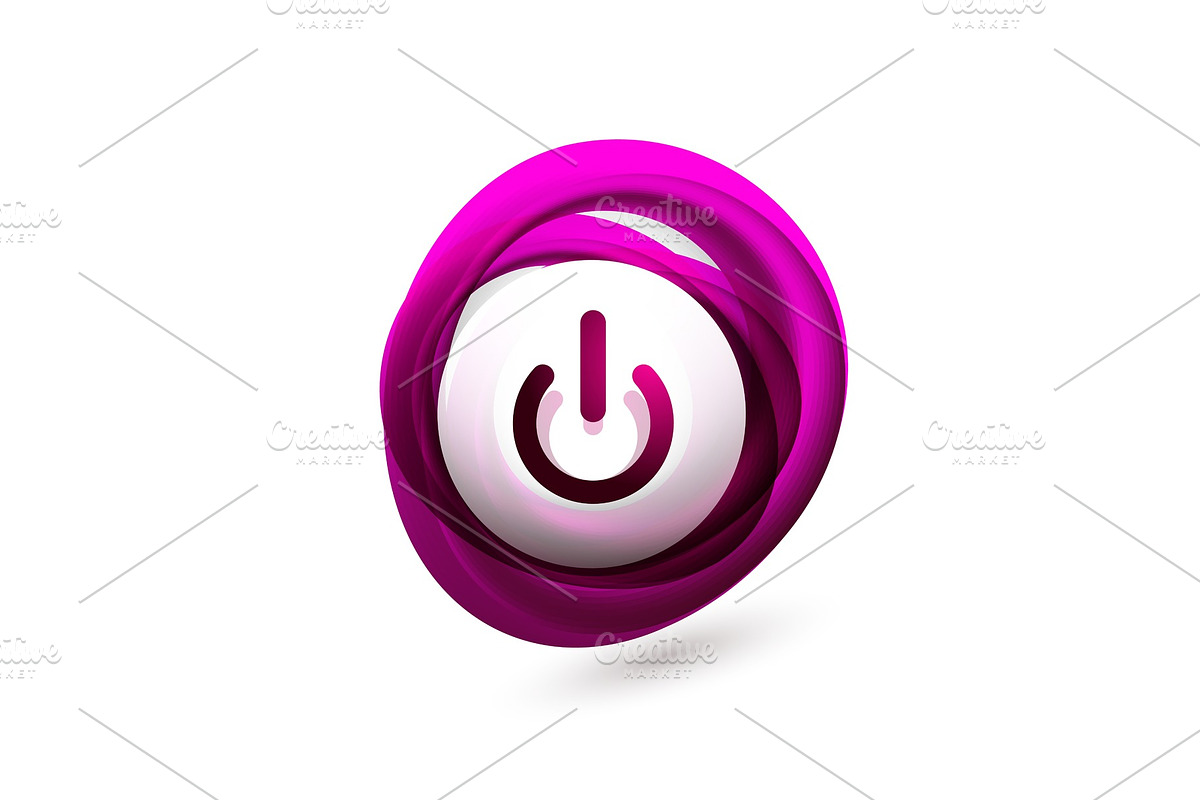 Glass transparent effect power start button, on off icon, vector UI or app symbol design in Illustrations - product preview 8