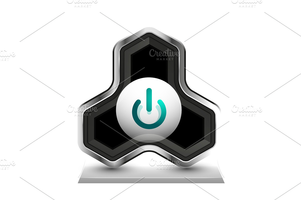 Techno futuristic start power button in Illustrations - product preview 8