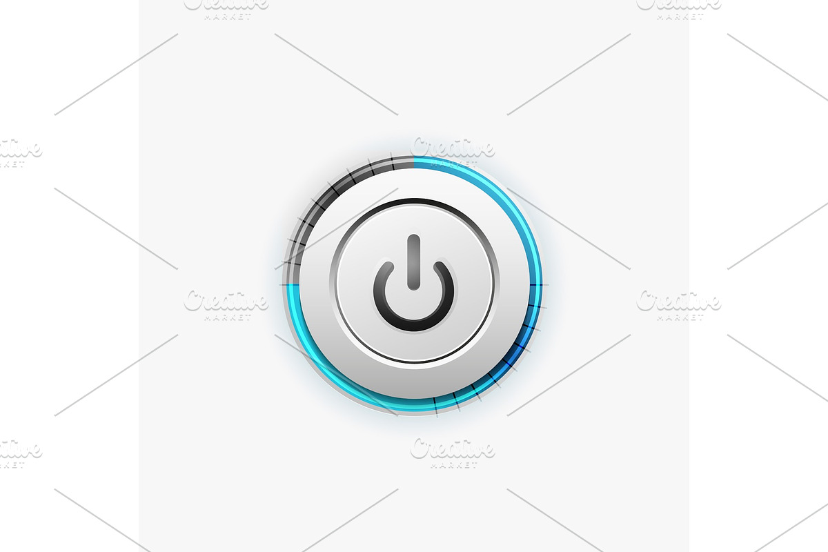 Power button technology logo, digital art techno concept, on off icon in Illustrations - product preview 8