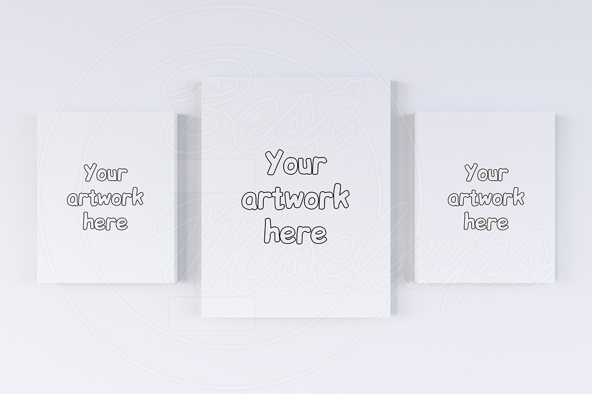 Set of three canvas mockups creator in Product Mockups - product preview 8