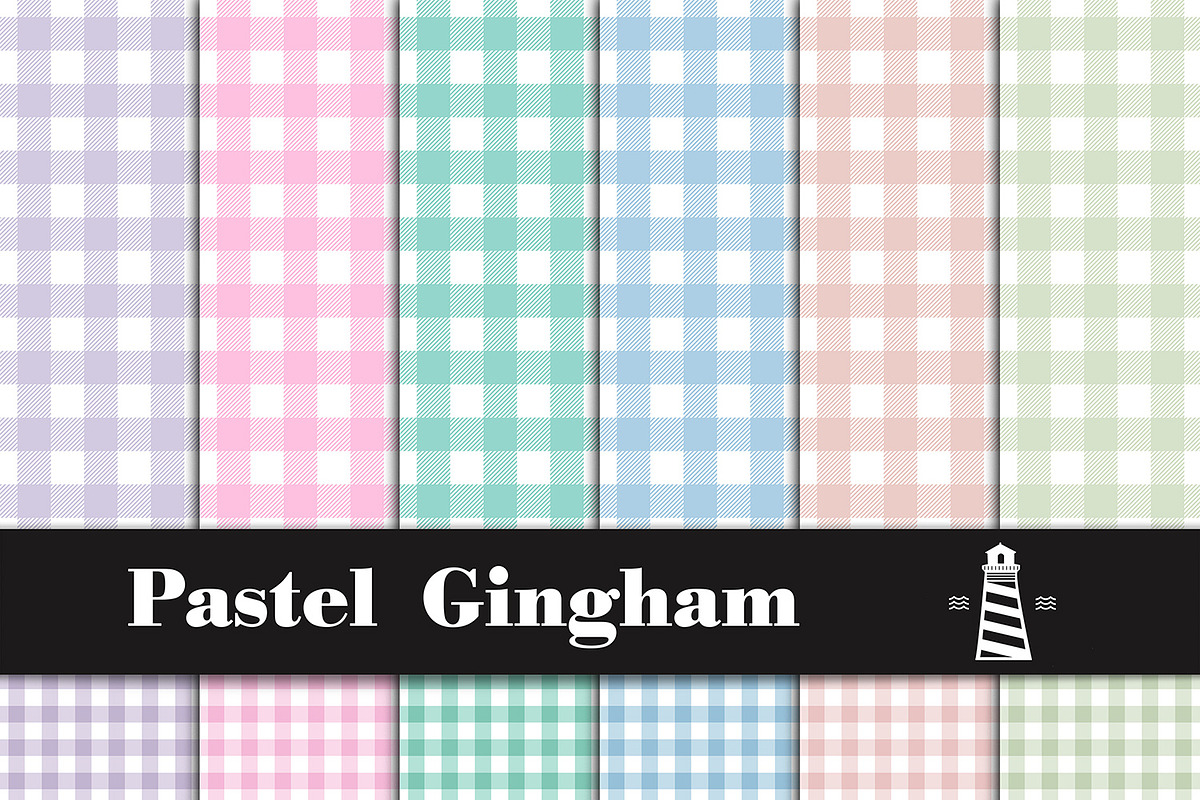 Pastel Gingham Patterns in Graphics - product preview 8
