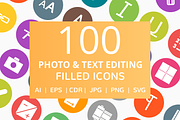 100 Photo & Text Editing Filled Icon