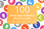 100 App & Web Interface Filled Icons