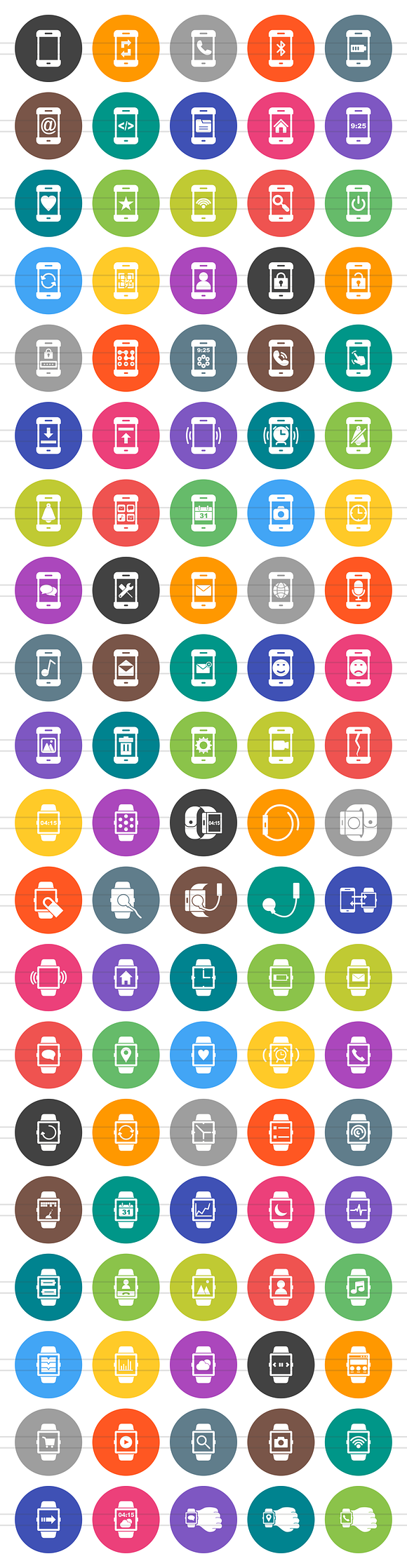 100 Smartphone & Watch Filled Icons in Graphics - product preview 1