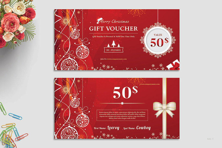 Christmas Gift Voucher in Card Templates - product preview 8