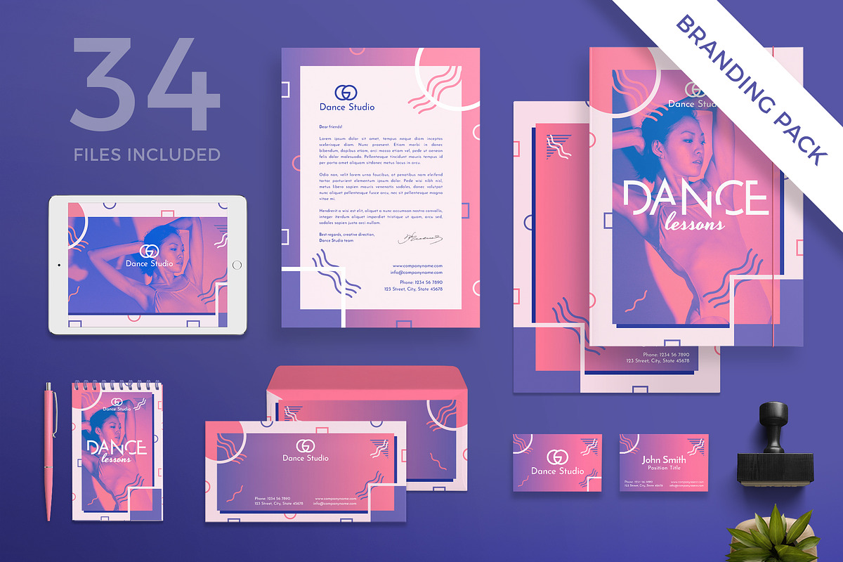 Branding Pack | Dance Lessons Studio in Branding Mockups - product preview 8