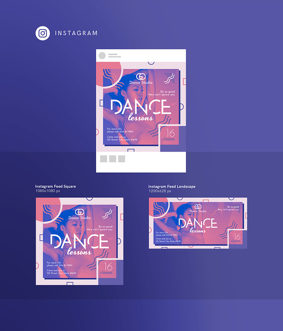Social Media Pack | Dance Lessons in Social Media Templates - product preview 8