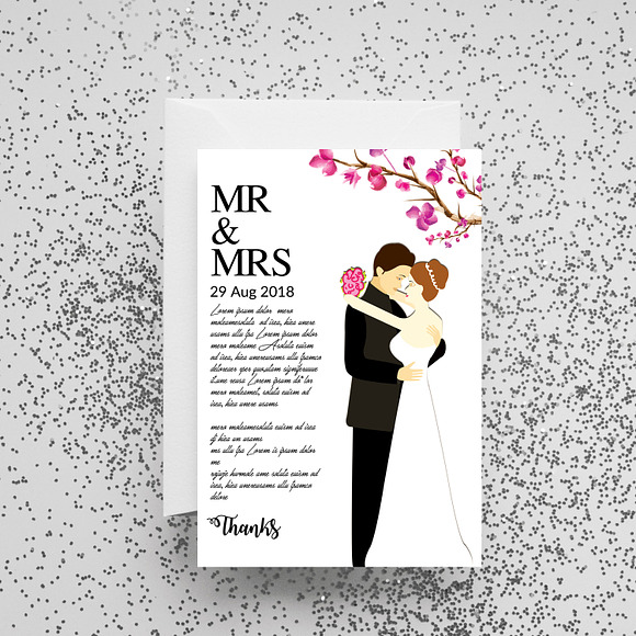Save The Date Invitation Card Temp in Wedding Templates - product preview 3