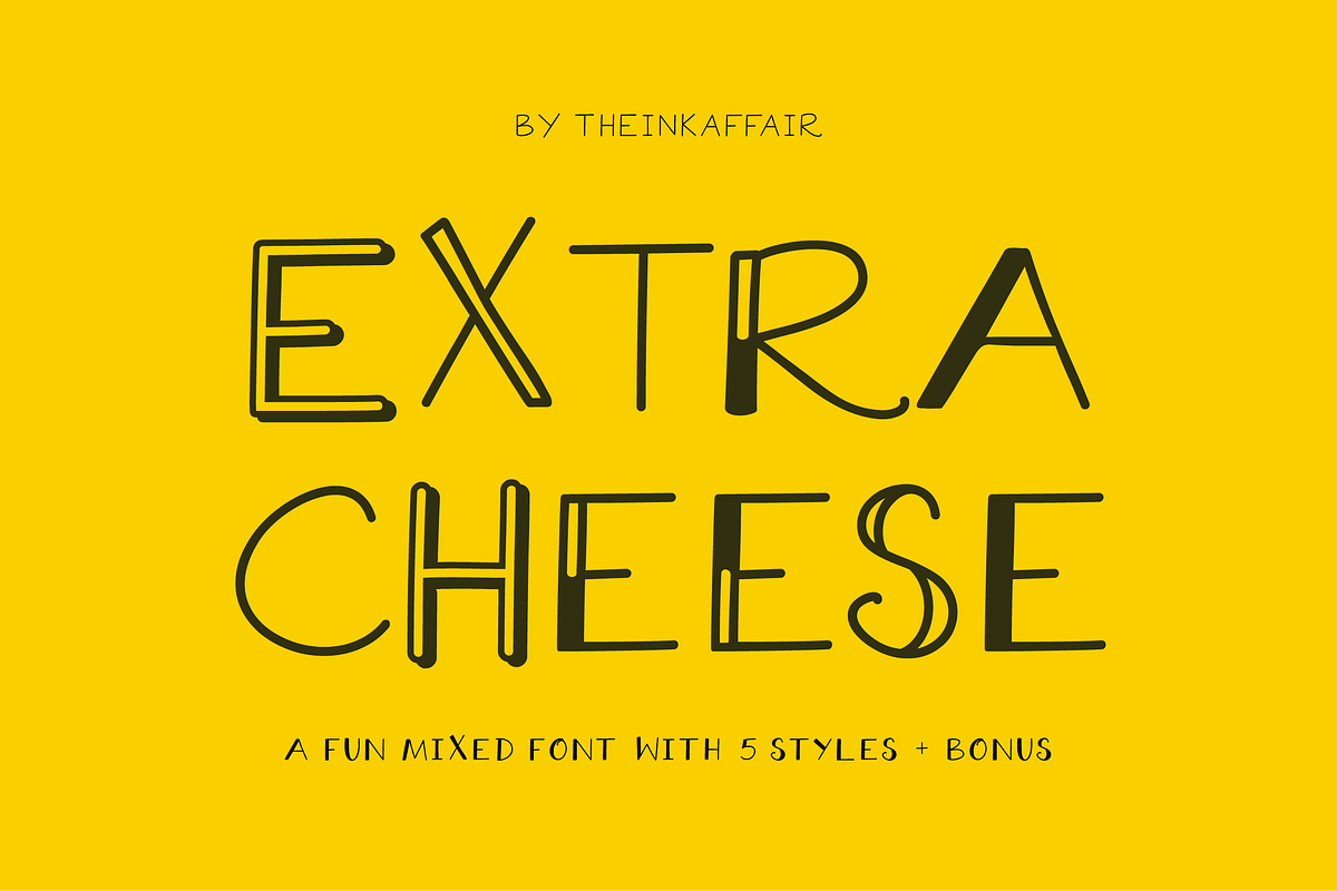 Extra Cheese Font Set - Only $5! in Sans-Serif Fonts - product preview 8