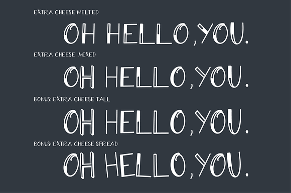 Extra Cheese Font Set - Only $5! in Sans-Serif Fonts - product preview 7