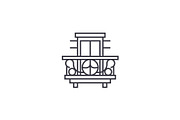 balcony, terrace vector line icon, sign, illustration on background, editable strokes