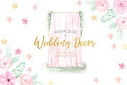 Watercolor Wedding Decor Set