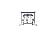 coat hanger  vector line icon, sign, illustration on background, editable strokes