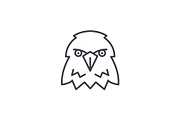eagle head vector line icon, sign, illustration on background, editable strokes