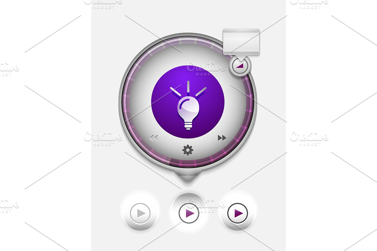 Light bulb, new idea concept web button in Illustrations - product preview 8