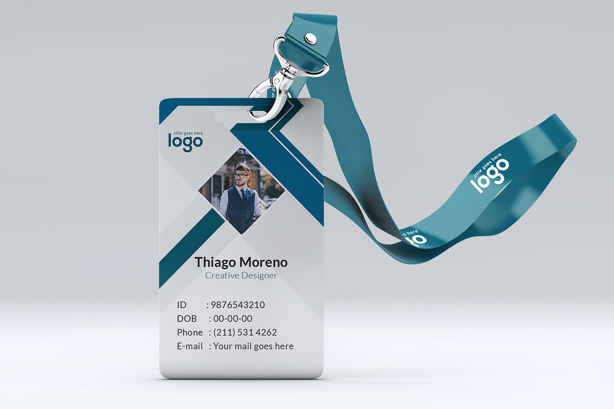 Abstract ID Card Design in Stationery Templates - product preview 8