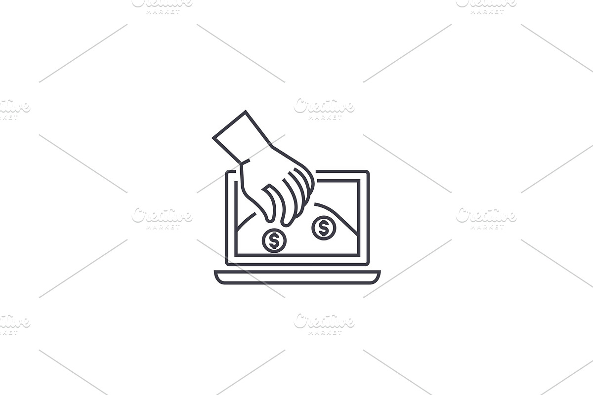 online investments vector line icon, sign, illustration on background, editable strokes in Illustrations - product preview 8