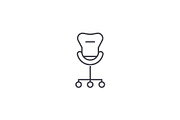 rolling chair vector line icon, sign, illustration on background, editable strokes