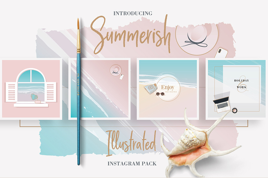 Summerish Illustrated Instagram Pack in Instagram Templates - product preview 8
