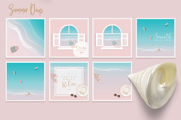 Summerish Illustrated Instagram Pack in Instagram Templates - product preview 2
