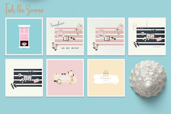 Summerish Illustrated Instagram Pack in Instagram Templates - product preview 4