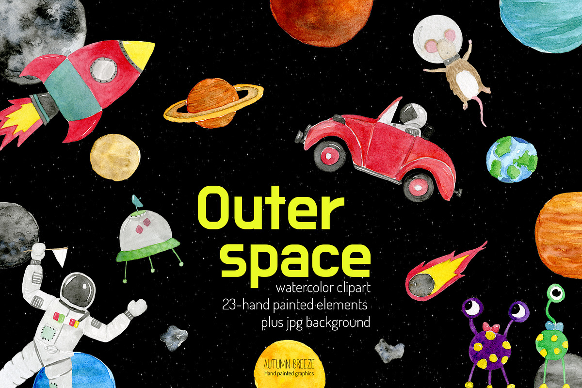 Outer Space Clipart in Illustrations - product preview 8