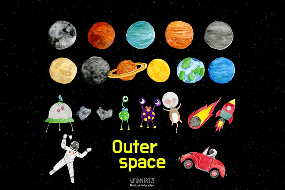Outer Space Clipart in Illustrations - product preview 2