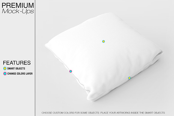 Bordered Square Pillow Mockup Pack in Product Mockups - product preview 2