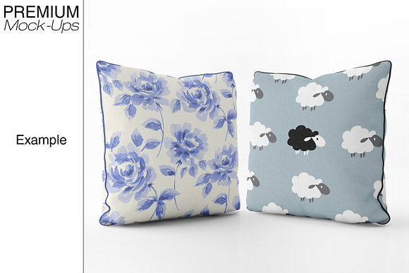 Bordered Square Pillow Mockup Pack in Product Mockups - product preview 7