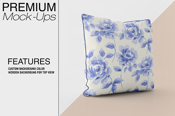 Bordered Square Pillow Mockup Pack in Product Mockups - product preview 9
