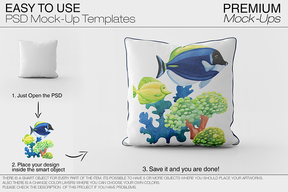 Bordered Square Pillow Mockup Pack in Product Mockups - product preview 10
