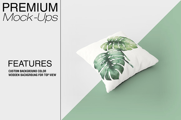 Square Throw Pillow Mockup in Product Mockups - product preview 2