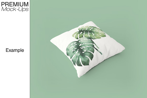 Square Throw Pillow Mockup in Product Mockups - product preview 3